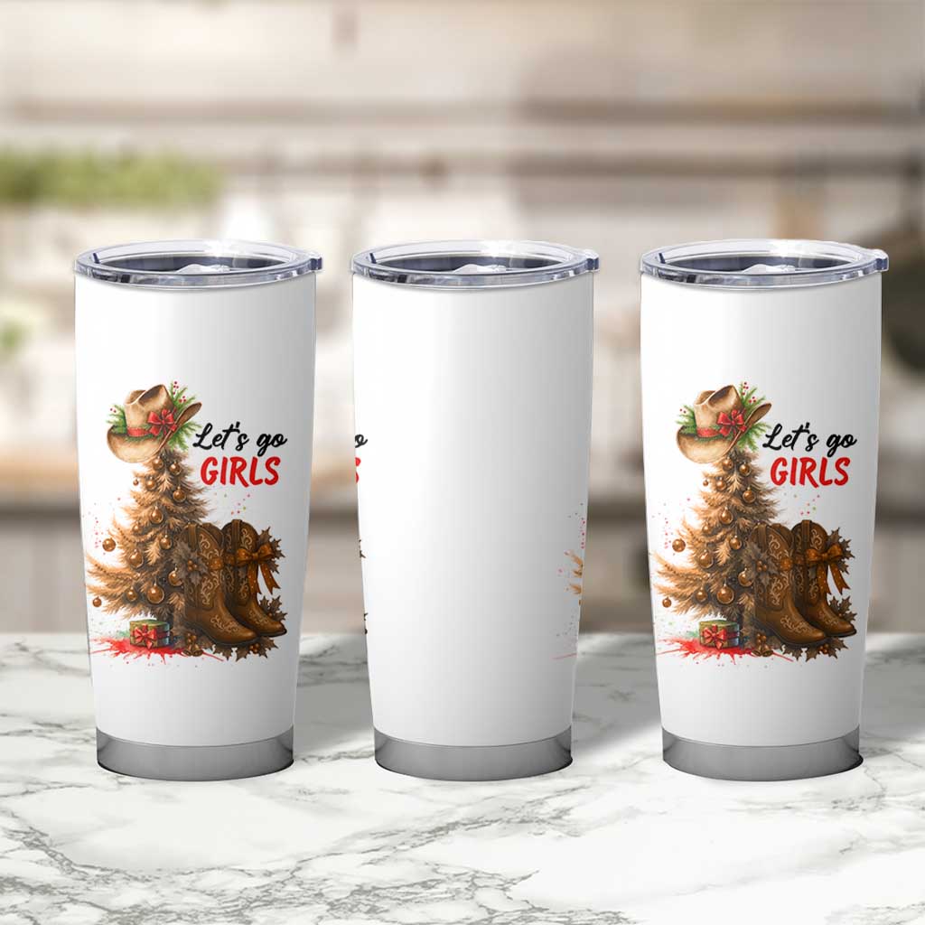 Christmas Cowgirl Boots Tumbler Cup Western Cowboy Hat Howdy - Wonder Print Shop