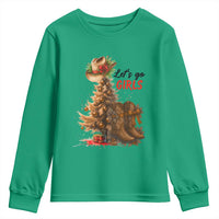 Christmas Cowgirl Boots Youth Sweatshirt Western Cowboy Hat Howdy - Wonder Print Shop