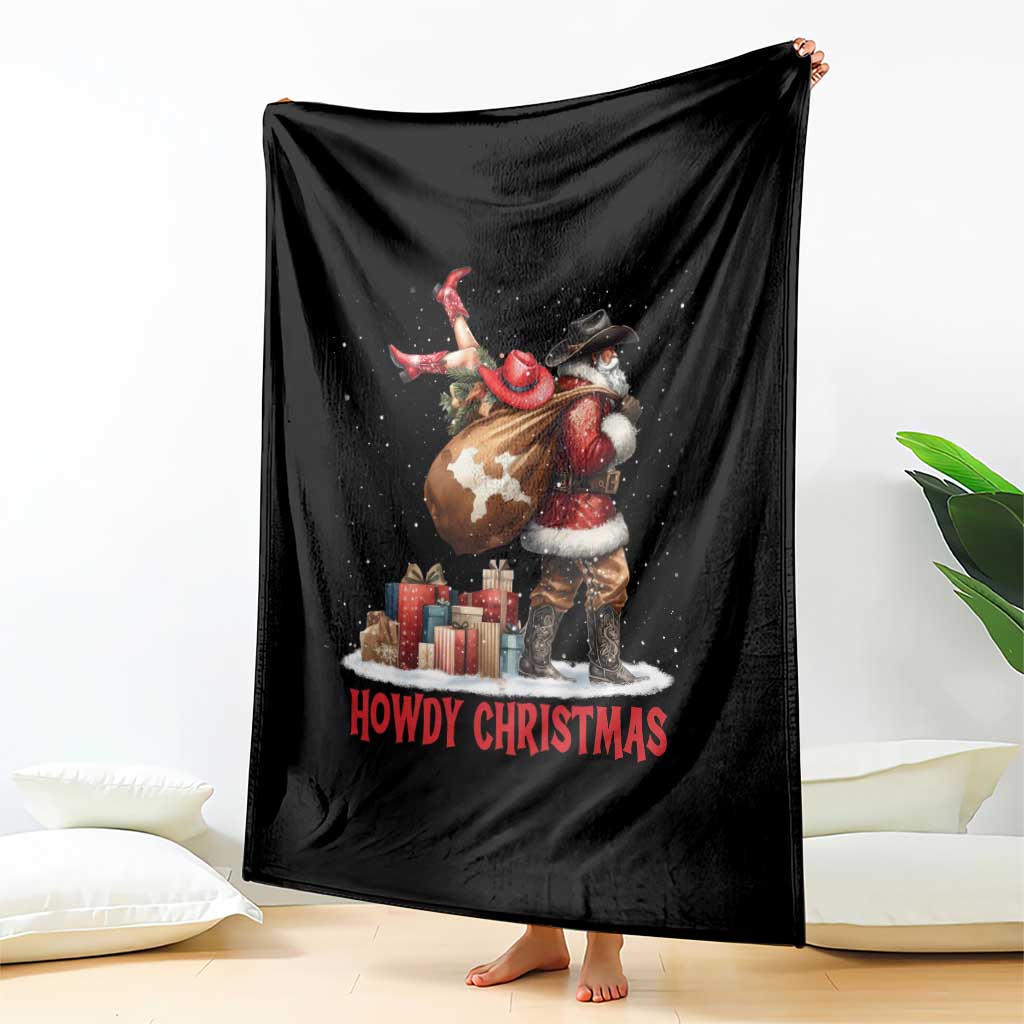 Cowboy Santa Christmas Throw Blanket Funny Western Xmas - Wonder Print Shop