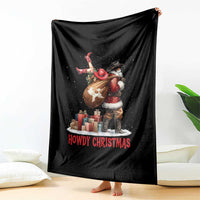 Cowboy Santa Christmas Throw Blanket Funny Western Xmas - Wonder Print Shop