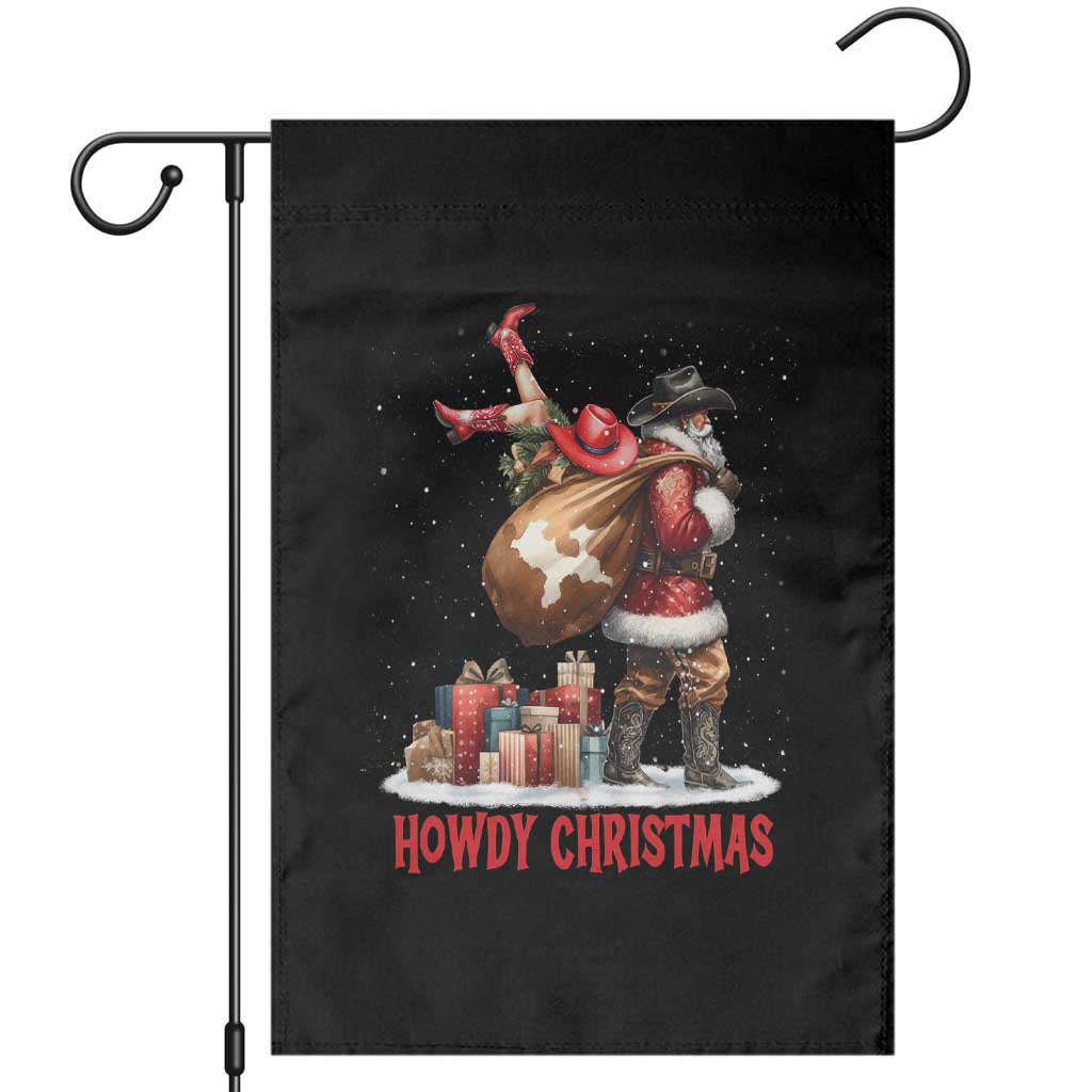 Cowboy Santa Christmas Garden Flag Funny Western Xmas - Wonder Print Shop