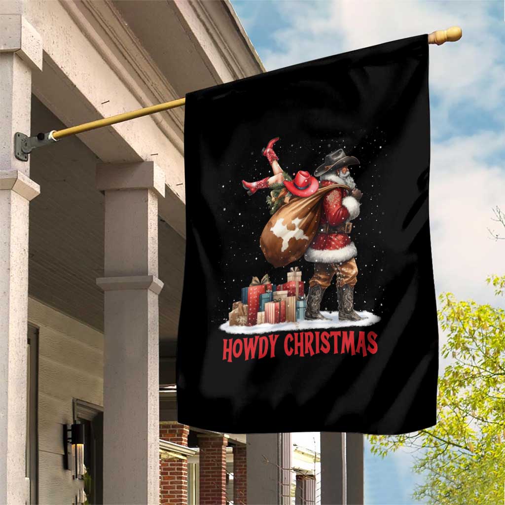 Cowboy Santa Christmas Garden Flag Funny Western Xmas - Wonder Print Shop
