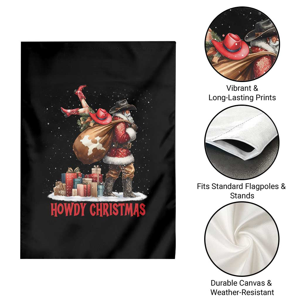 Cowboy Santa Christmas Garden Flag Funny Western Xmas - Wonder Print Shop