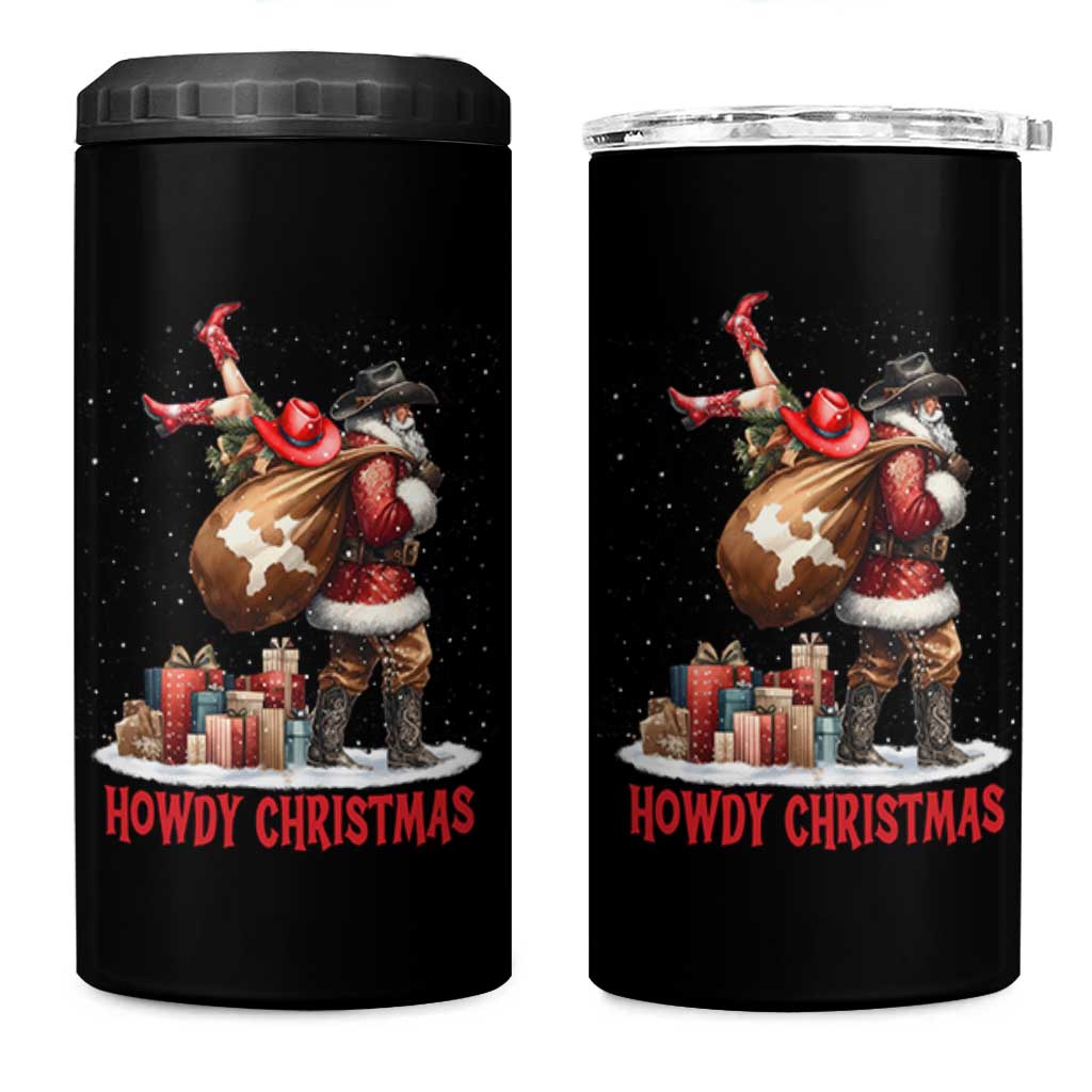 Cowboy Santa Christmas 4 in 1 Can Cooler Tumbler Funny Western Xmas - Wonder Print Shop