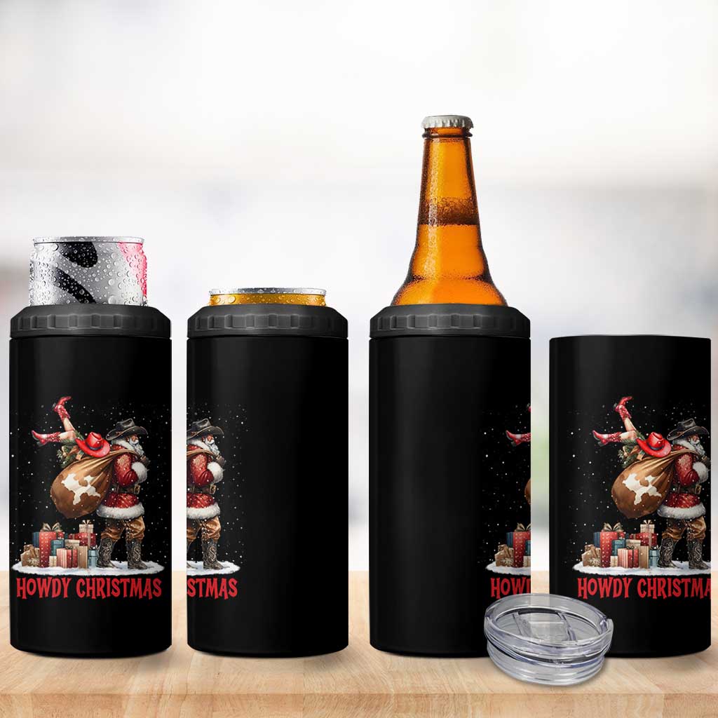 Cowboy Santa Christmas 4 in 1 Can Cooler Tumbler Funny Western Xmas - Wonder Print Shop