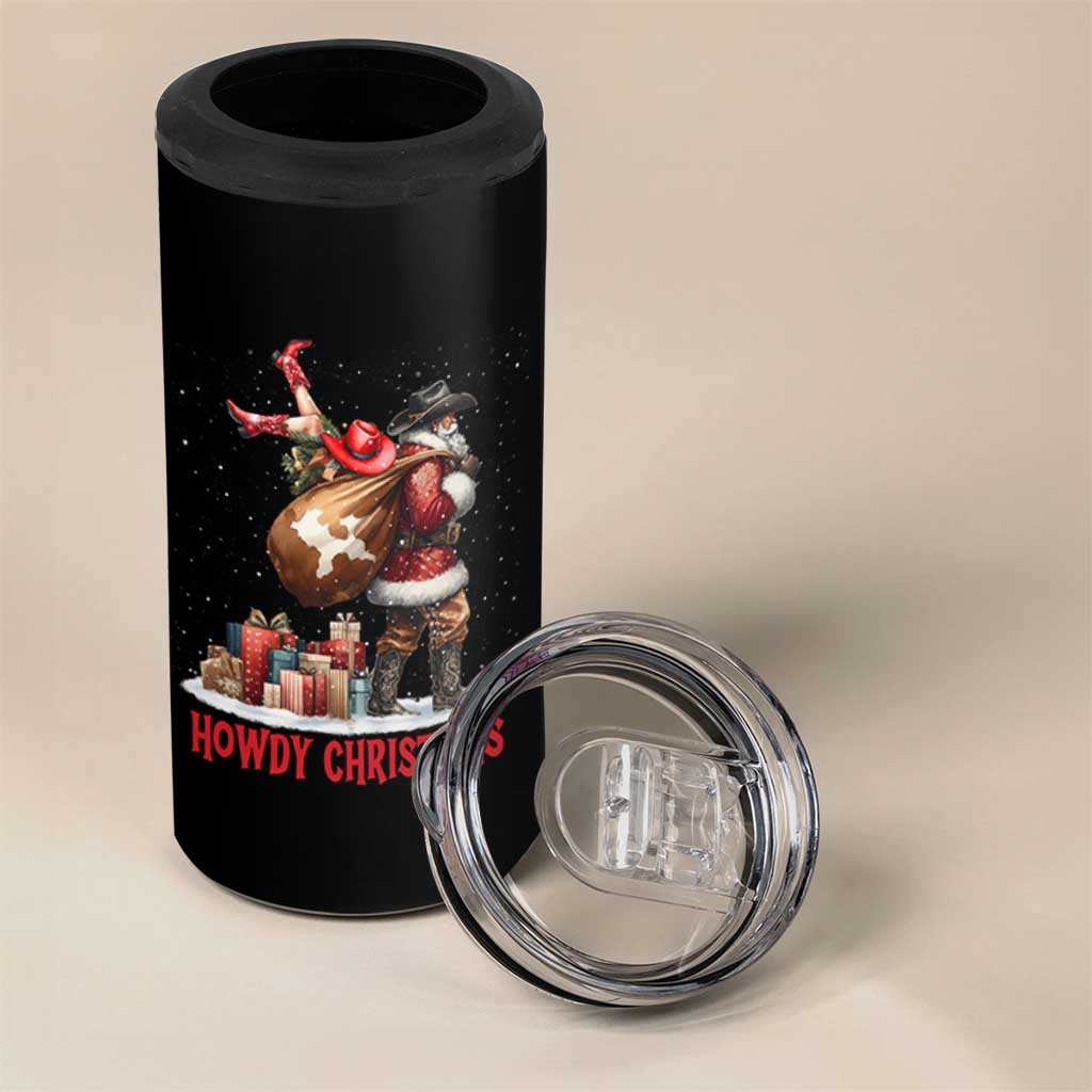 Cowboy Santa Christmas 4 in 1 Can Cooler Tumbler Funny Western Xmas - Wonder Print Shop