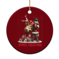 Cowboy Santa Christmas Ceramic Ornament Funny Western Xmas - Wonder Print Shop