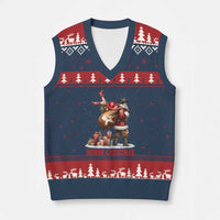 Cowboy Santa Xmas V-Neck Knit Sweater Vest Funny Western Xmas - Wonder Print Shop