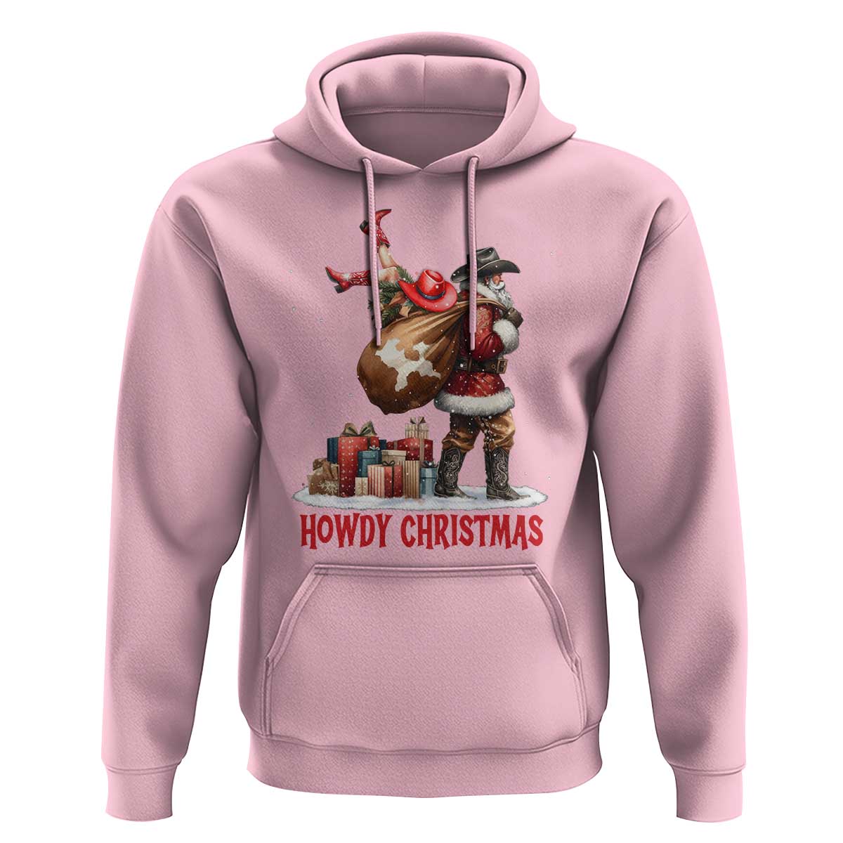 Cowboy Santa Christmas Hoodie Funny Western Xmas - Wonder Print Shop