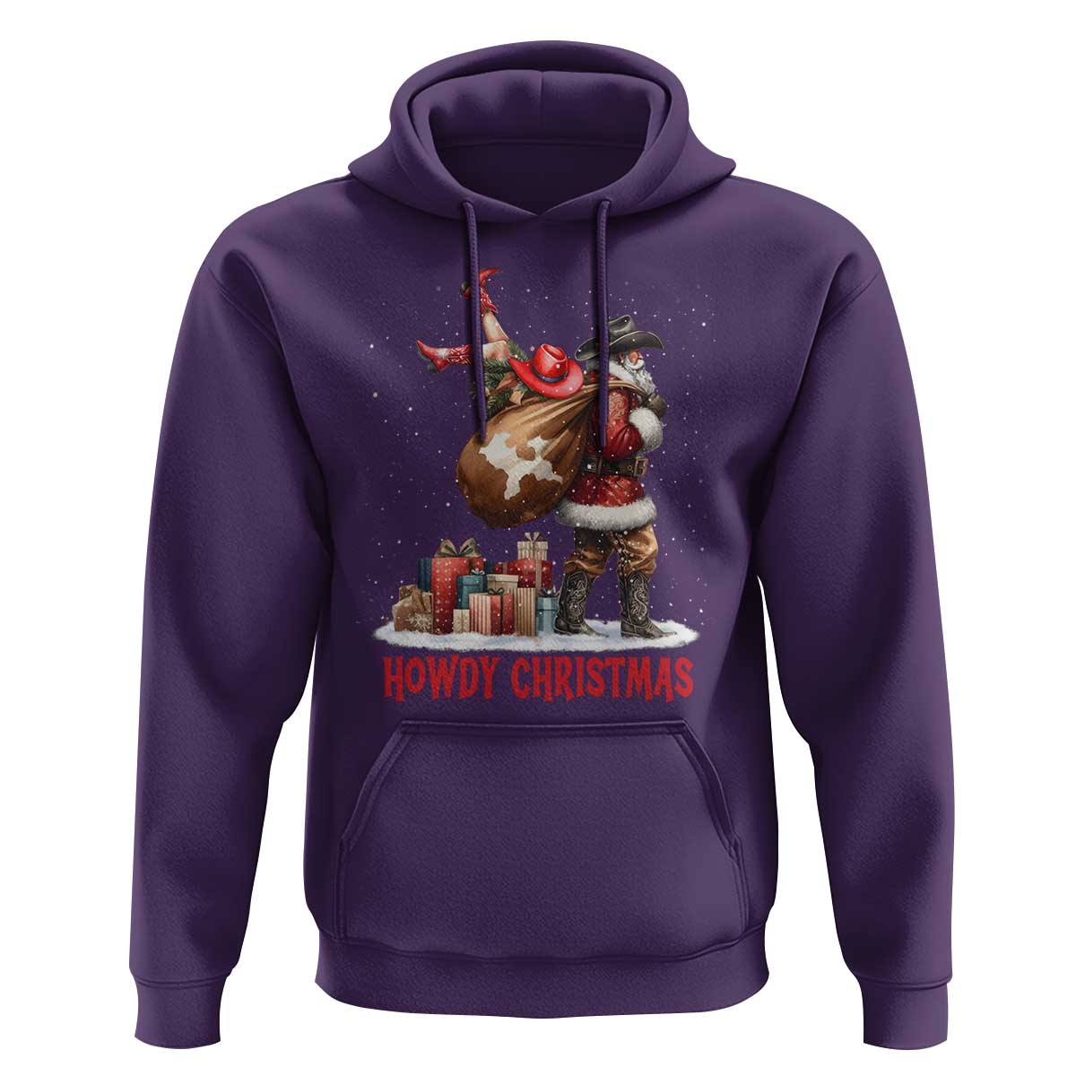 Cowboy Santa Christmas Hoodie Funny Western Xmas - Wonder Print Shop