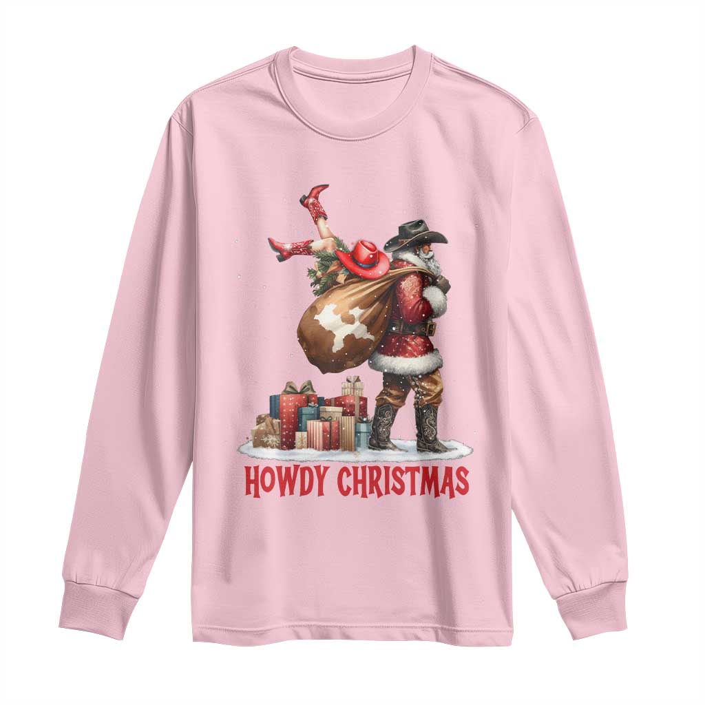 Cowboy Santa Christmas Long Sleeve Shirt Funny Western Xmas - Wonder Print Shop