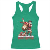 Cowboy Santa Christmas Racerback Tank Top Funny Western Xmas - Wonder Print Shop