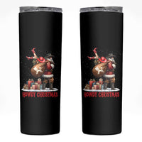 Cowboy Santa Christmas Skinny Tumbler Funny Western Xmas - Wonder Print Shop