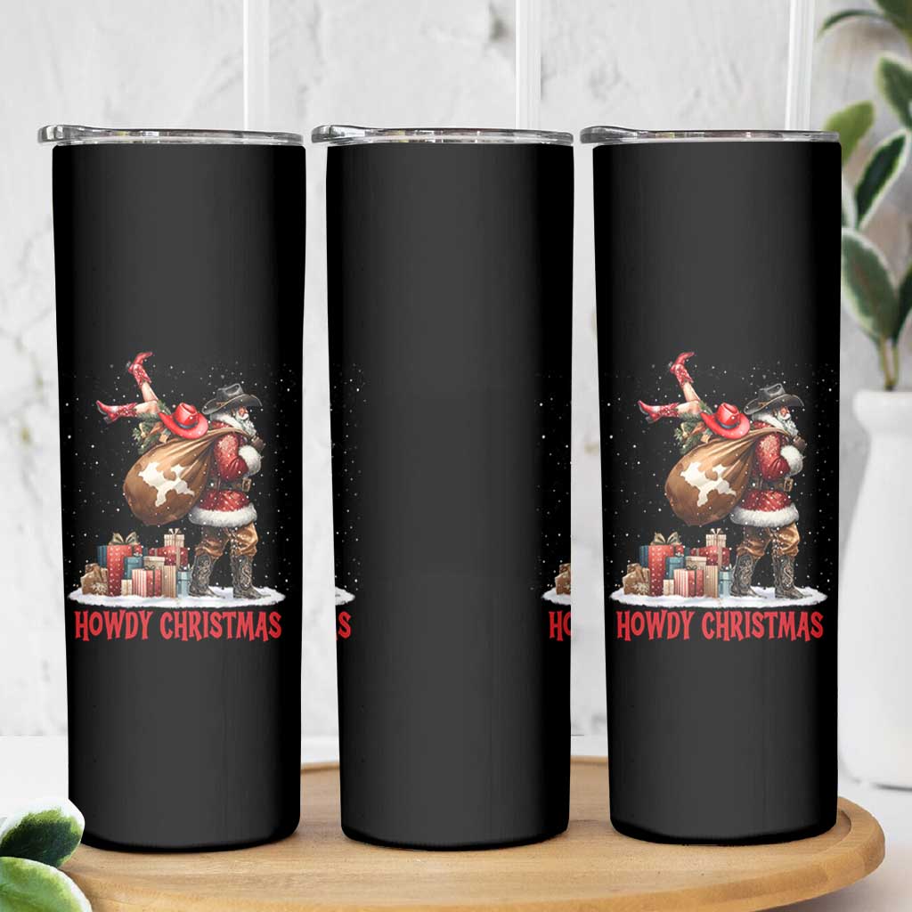 Cowboy Santa Christmas Skinny Tumbler Funny Western Xmas - Wonder Print Shop