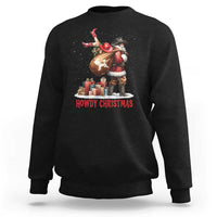 Cowboy Santa Christmas Sweatshirt Funny Western Xmas - Wonder Print Shop
