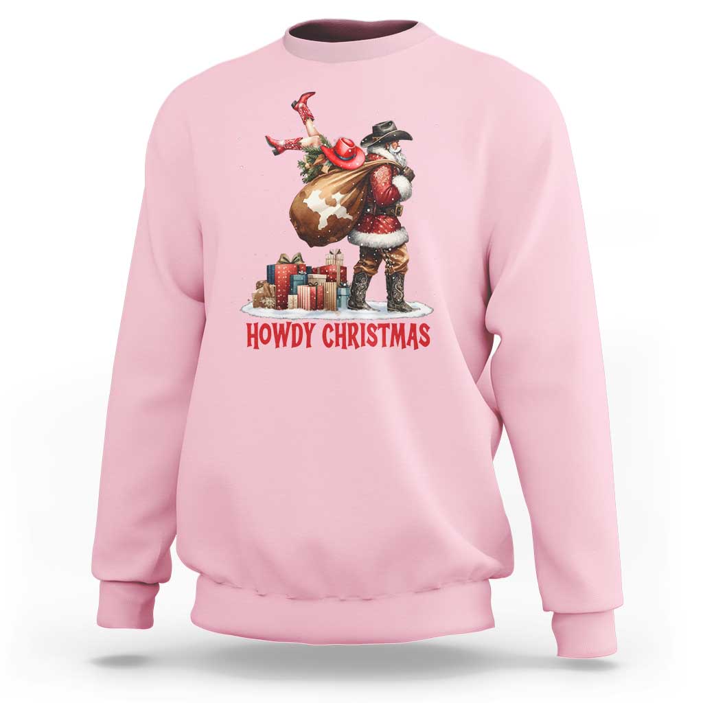 Cowboy Santa Christmas Sweatshirt Funny Western Xmas - Wonder Print Shop