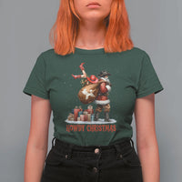 Cowboy Santa Christmas T Shirt For Women Funny Western Xmas - Wonder Print Shop