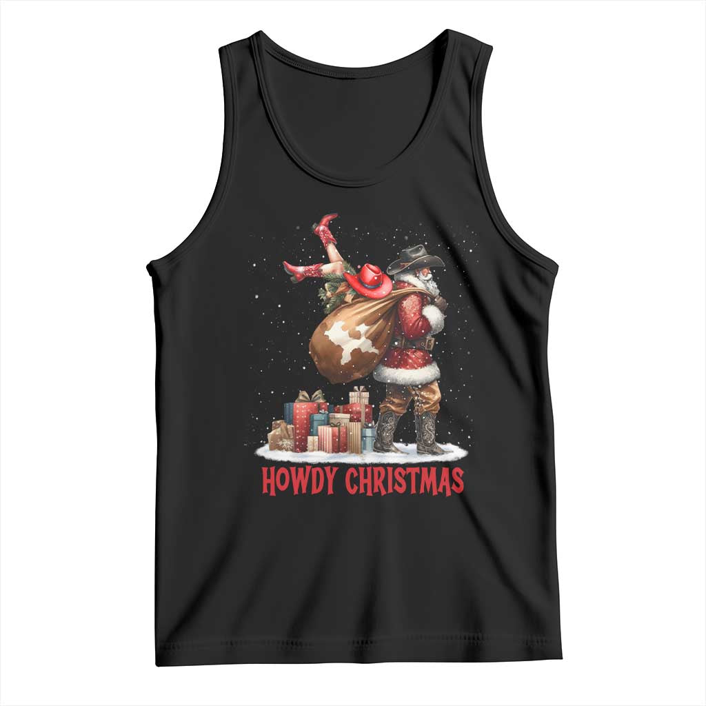 Cowboy Santa Christmas Tank Top Funny Western Xmas - Wonder Print Shop