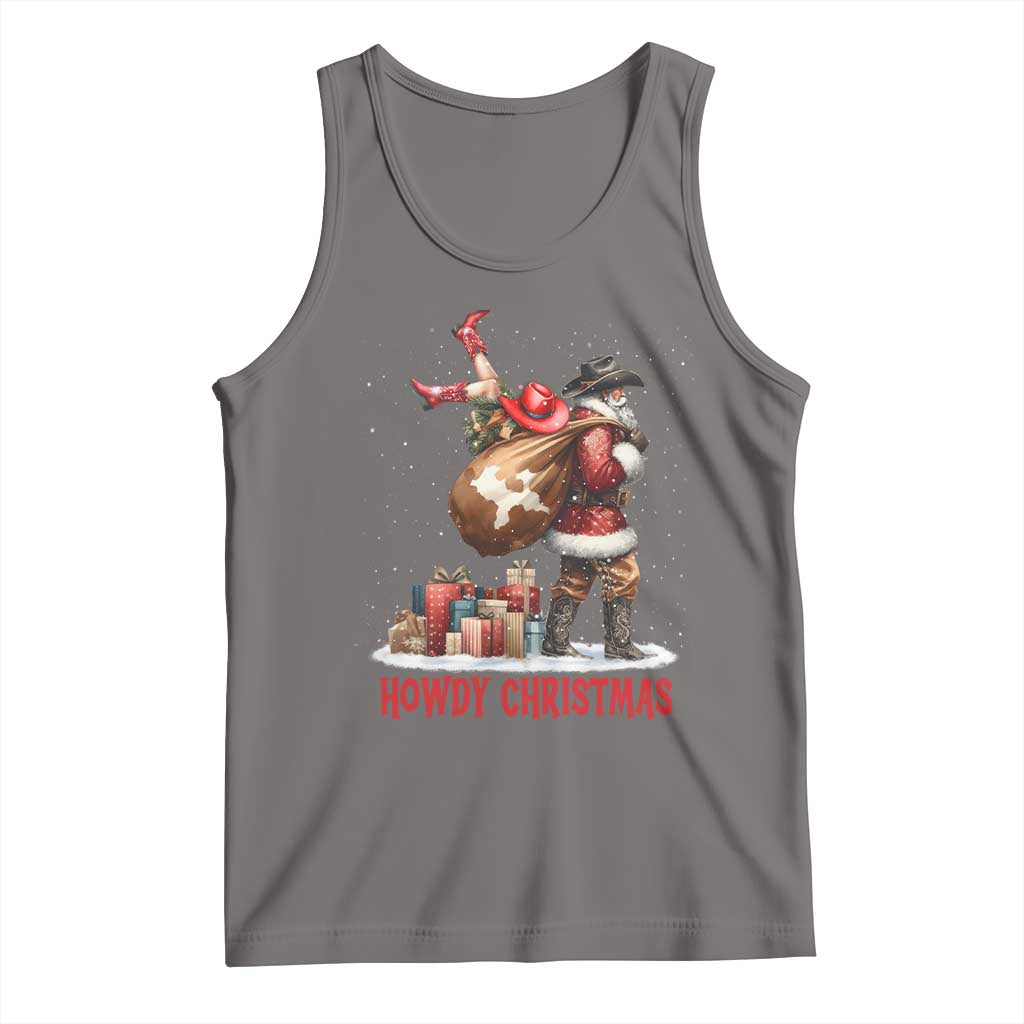 Cowboy Santa Christmas Tank Top Funny Western Xmas - Wonder Print Shop