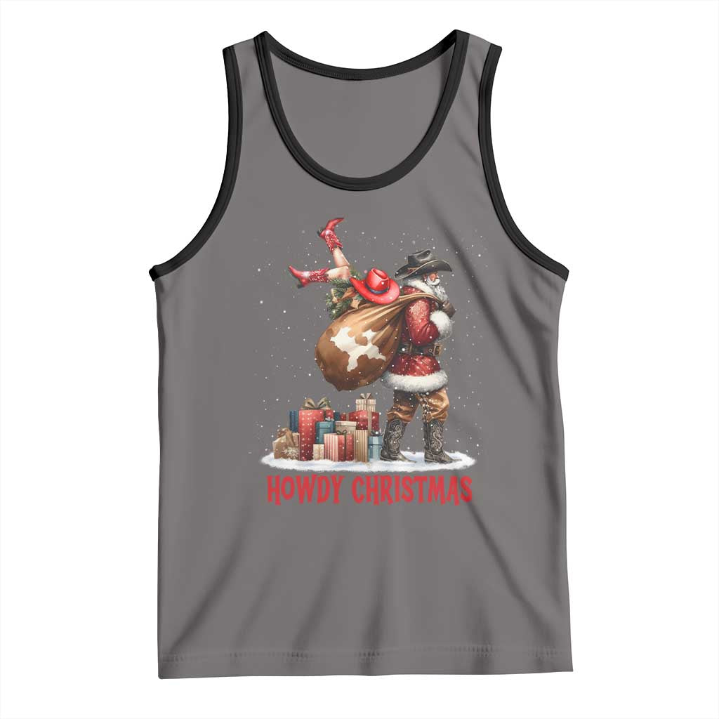 Cowboy Santa Christmas Tank Top Funny Western Xmas - Wonder Print Shop