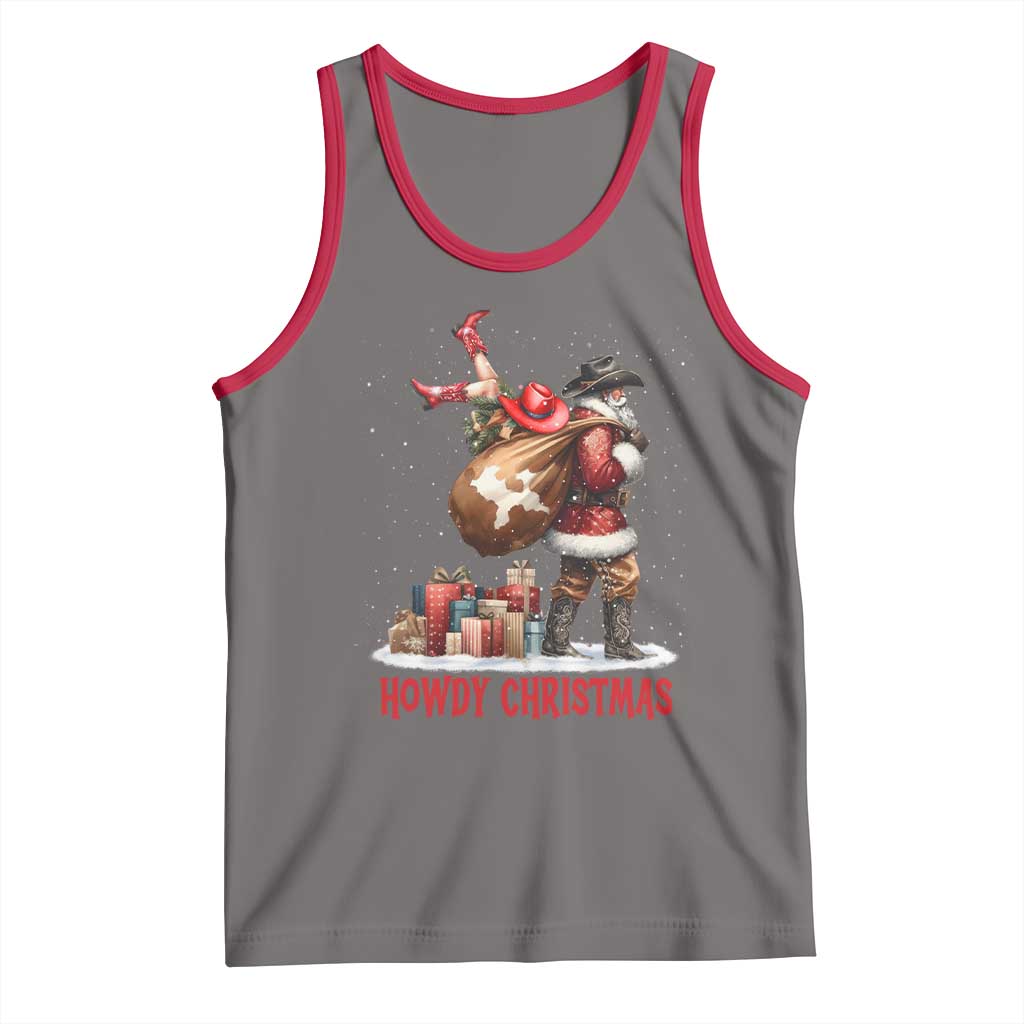 Cowboy Santa Christmas Tank Top Funny Western Xmas - Wonder Print Shop
