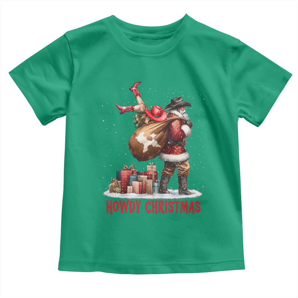 Cowboy Santa Christmas Toddler T Shirt Funny Western Xmas - Wonder Print Shop