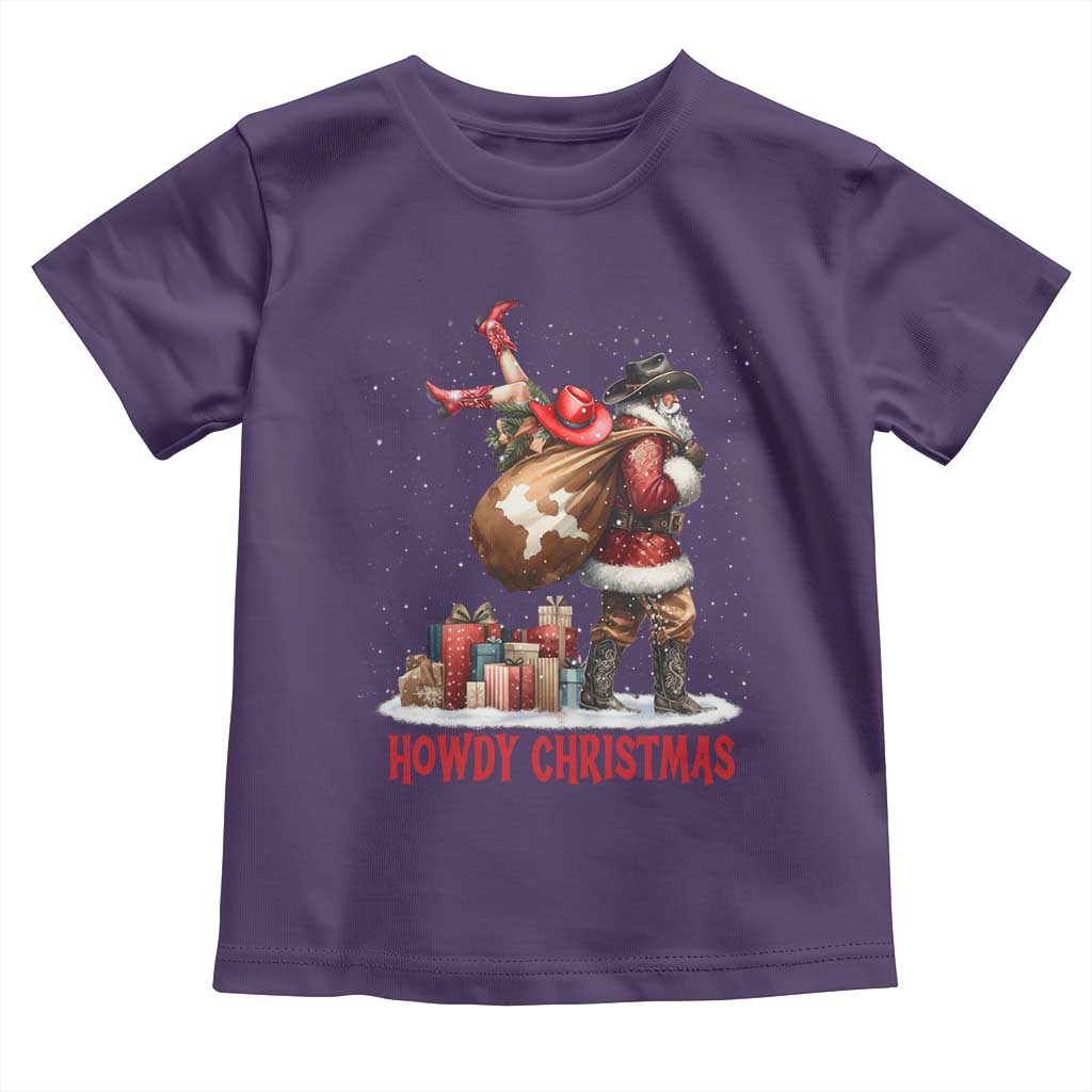 Cowboy Santa Christmas Toddler T Shirt Funny Western Xmas - Wonder Print Shop