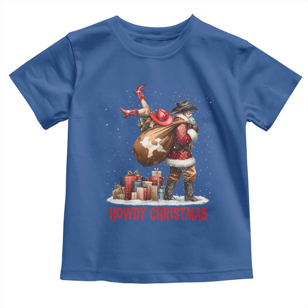 Cowboy Santa Christmas Toddler T Shirt Funny Western Xmas - Wonder Print Shop