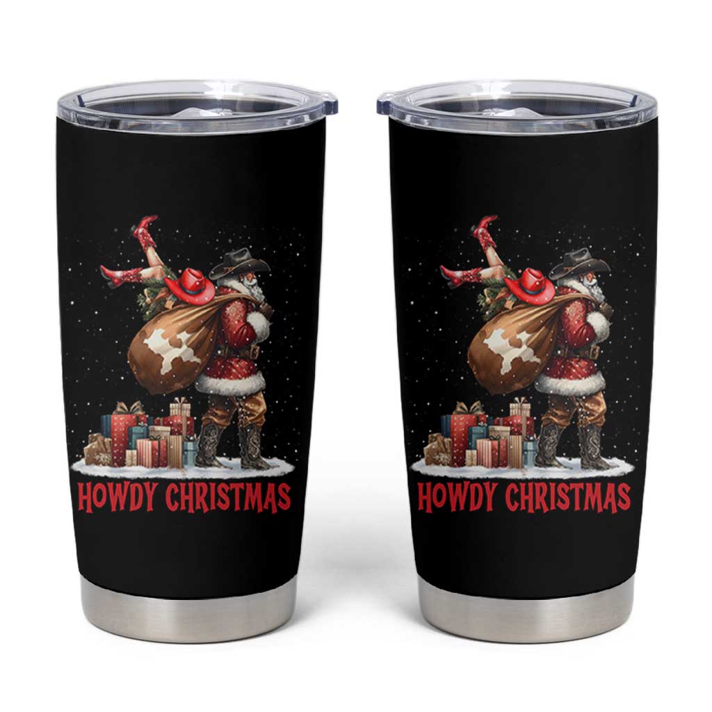 Cowboy Santa Christmas Tumbler Cup Funny Western Xmas - Wonder Print Shop