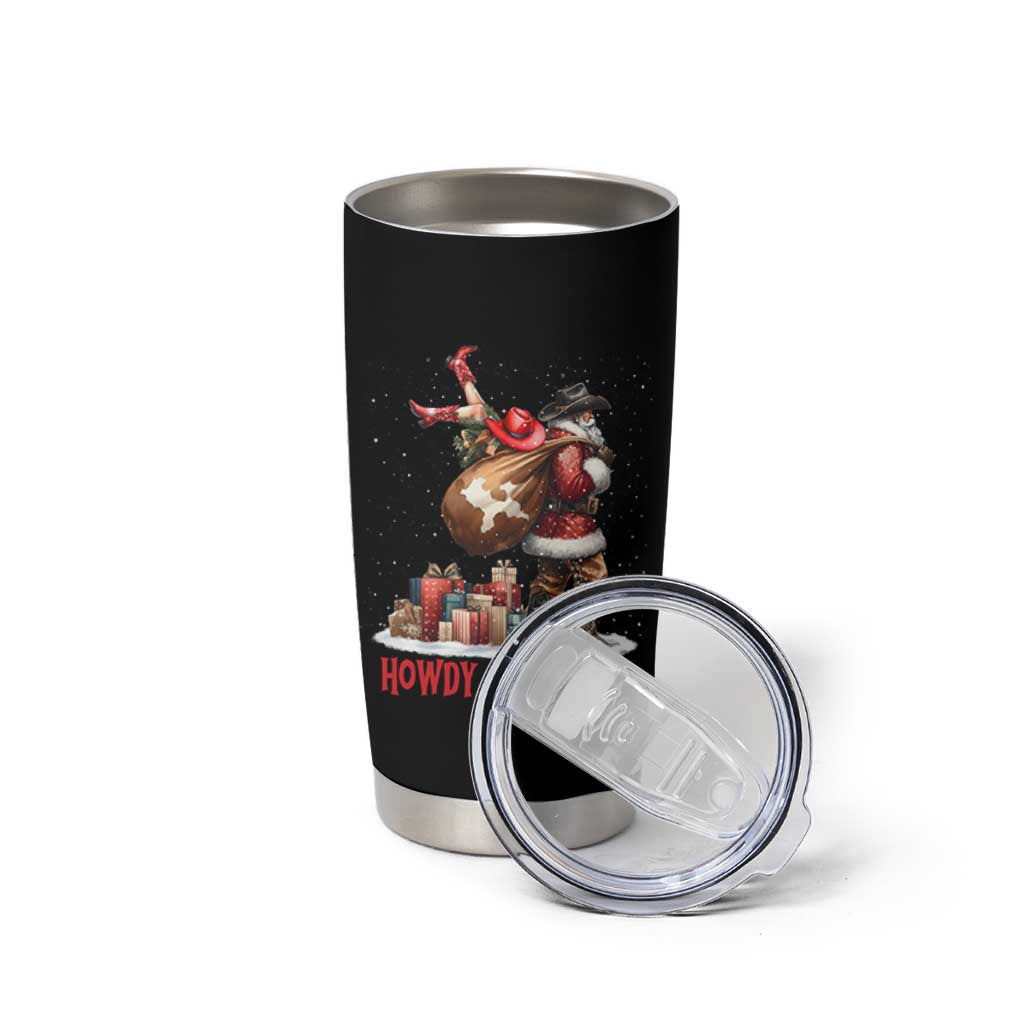Cowboy Santa Christmas Tumbler Cup Funny Western Xmas - Wonder Print Shop