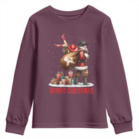 Cowboy Santa Christmas Youth Sweatshirt Funny Western Xmas - Wonder Print Shop