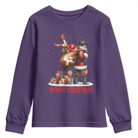 Cowboy Santa Christmas Youth Sweatshirt Funny Western Xmas - Wonder Print Shop