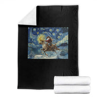 Cowboy Santa Starry Night Christmas Throw Blanket - Wonder Print Shop