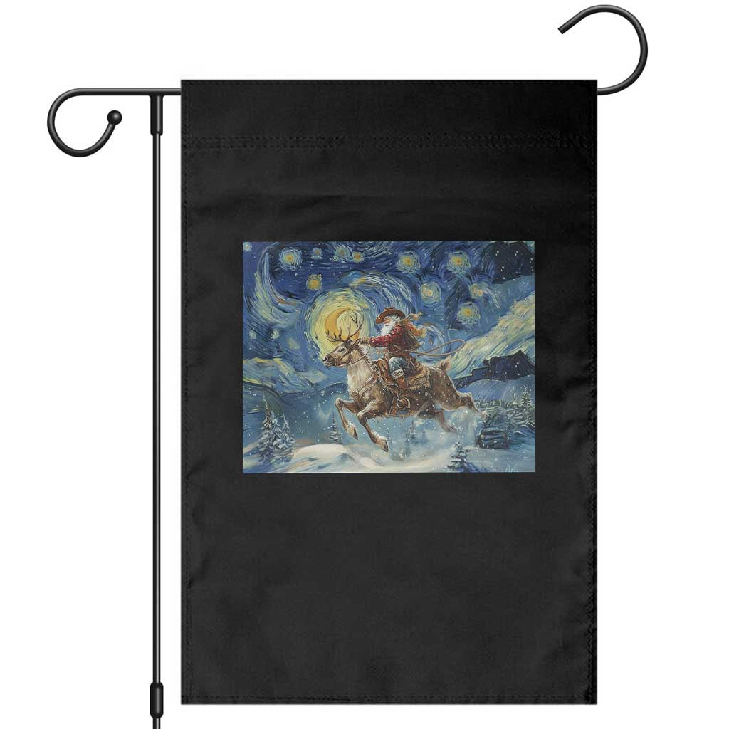 Cowboy Santa Starry Night Christmas Garden Flag - Wonder Print Shop