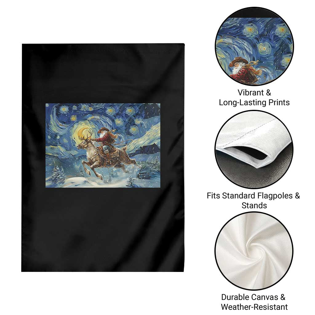 Cowboy Santa Starry Night Christmas Garden Flag - Wonder Print Shop