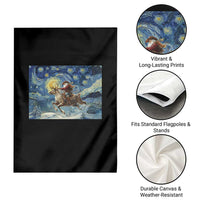 Cowboy Santa Starry Night Christmas Garden Flag - Wonder Print Shop