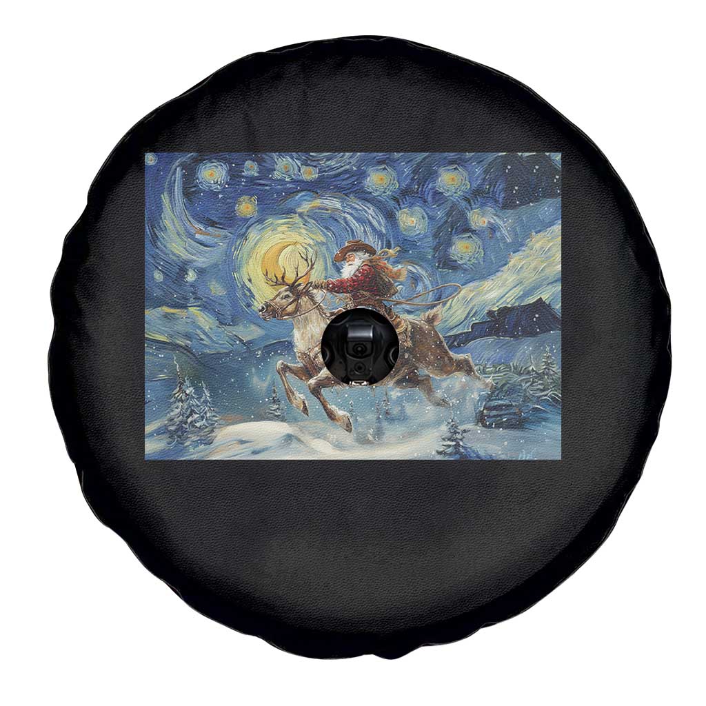 Cowboy Santa Starry Night Christmas Spare Tire Cover - Wonder Print Shop
