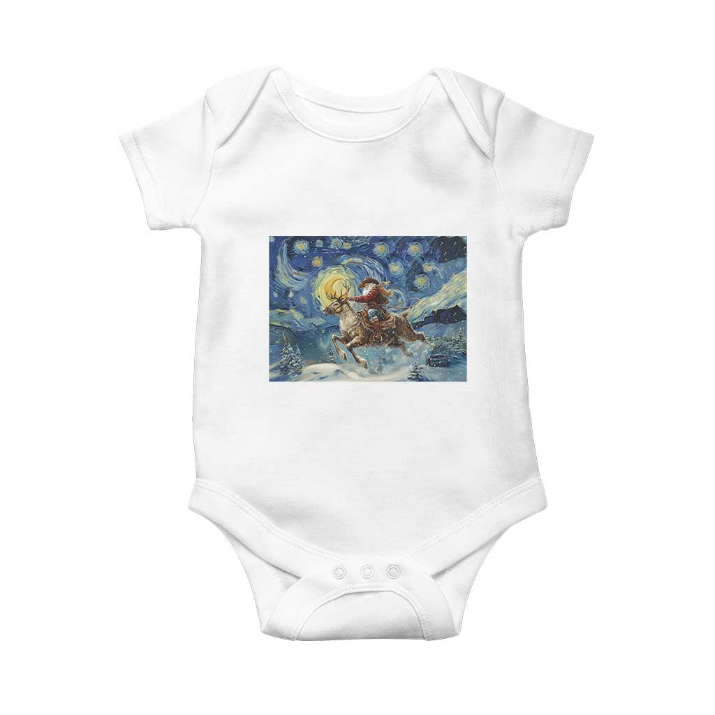 Cowboy Santa Starry Night Christmas Baby Onesie - Wonder Print Shop
