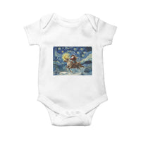 Cowboy Santa Starry Night Christmas Baby Onesie - Wonder Print Shop