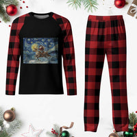 Cowboy Santa Starry Night Christmas Plaid Pajama Set - Wonder Print Shop