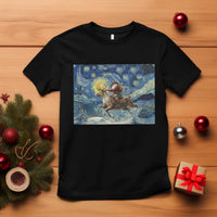 Cowboy Santa Starry Night Christmas T Shirt - Wonder Print Shop