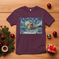 Cowboy Santa Starry Night Christmas T Shirt - Wonder Print Shop