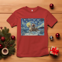 Cowboy Santa Starry Night Christmas T Shirt - Wonder Print Shop