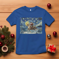 Cowboy Santa Starry Night Christmas T Shirt - Wonder Print Shop