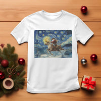 Cowboy Santa Starry Night Christmas T Shirt - Wonder Print Shop