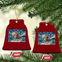 Cowboy Santa Starry Night Christmas Ceramic Ornament - Wonder Print Shop