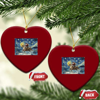 Cowboy Santa Starry Night Christmas Ceramic Ornament - Wonder Print Shop