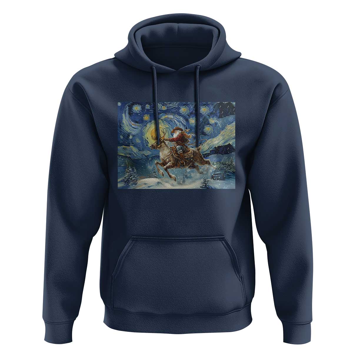 Cowboy Santa Starry Night Christmas Hoodie - Wonder Print Shop