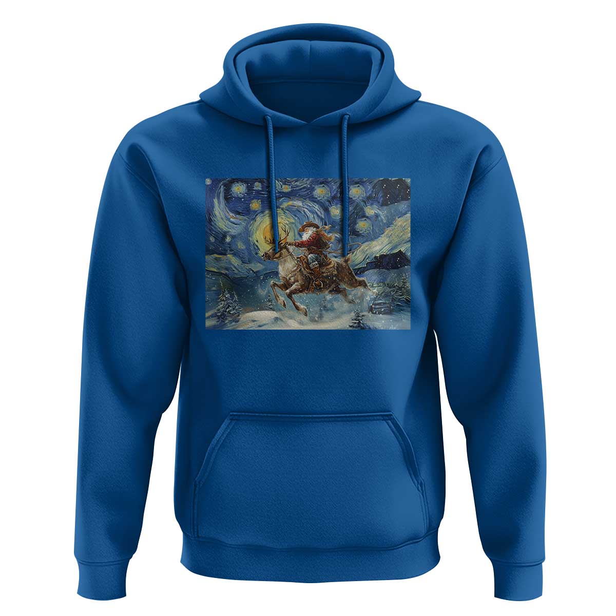 Cowboy Santa Starry Night Christmas Hoodie - Wonder Print Shop
