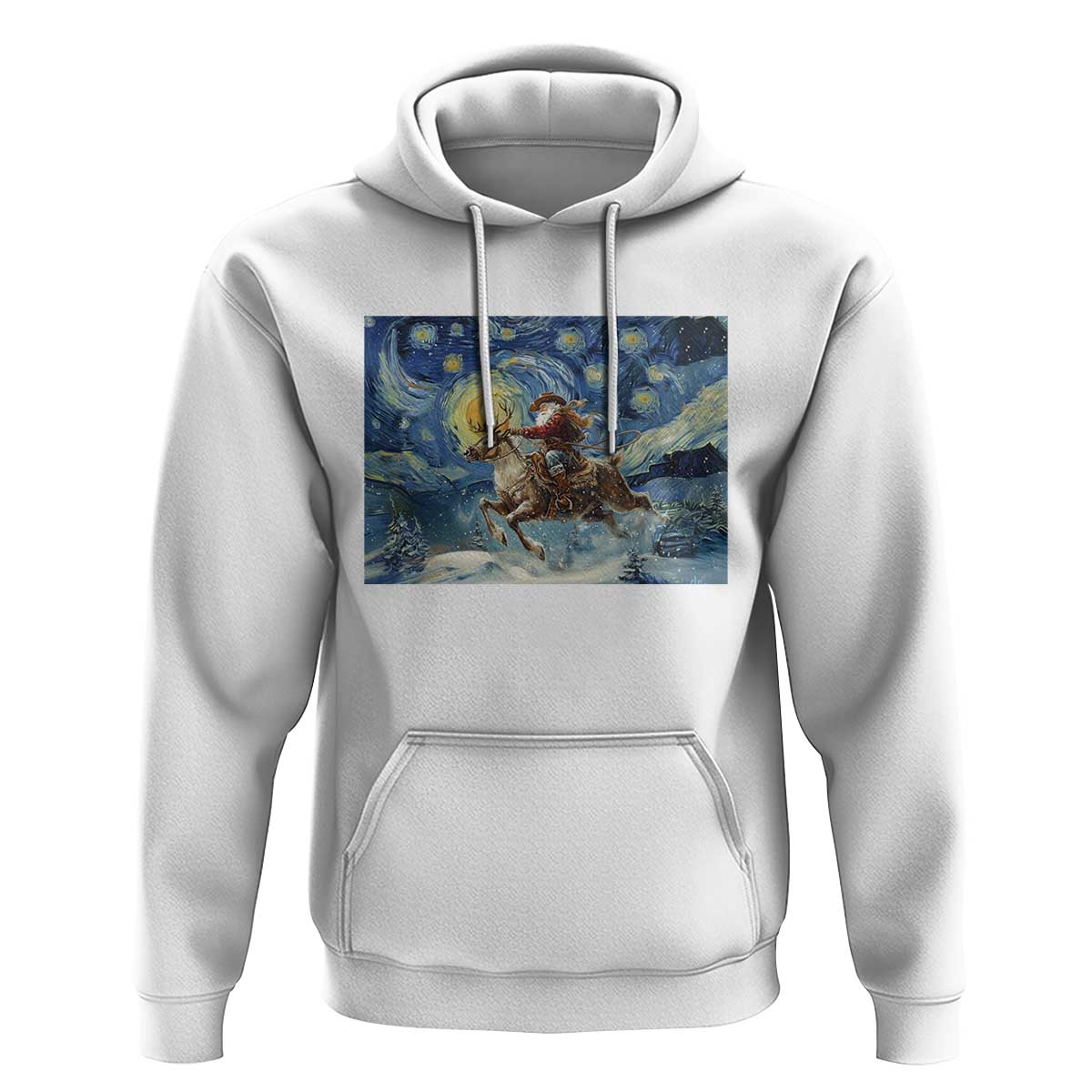 Cowboy Santa Starry Night Christmas Hoodie - Wonder Print Shop